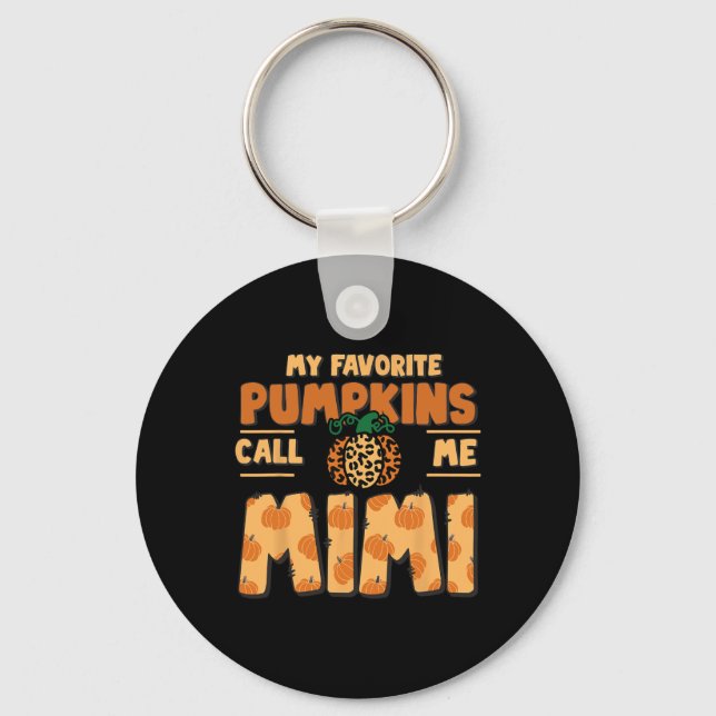 My Favourite Pumpkins Call Me Mimi Thanksgiving Fa Keychain (Front)