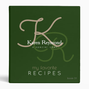 my favourite recipes monogram green binder book