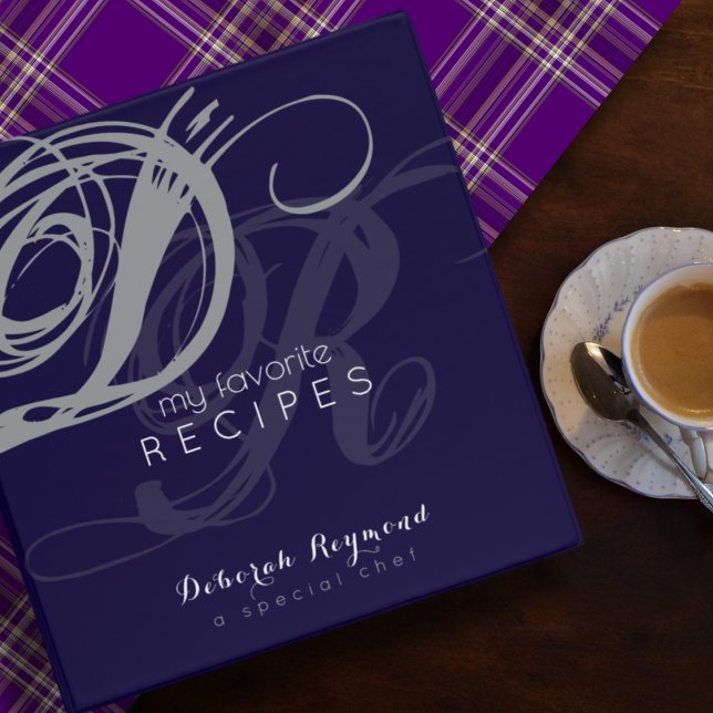 My Favourite Recipes Monogrammed Blue Binder (Creator Uploaded)
