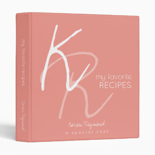 My Favourite Recipes Monogrammed Pink Mom Binder