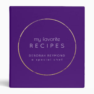 My Favourite Recipes Purple Binder Book