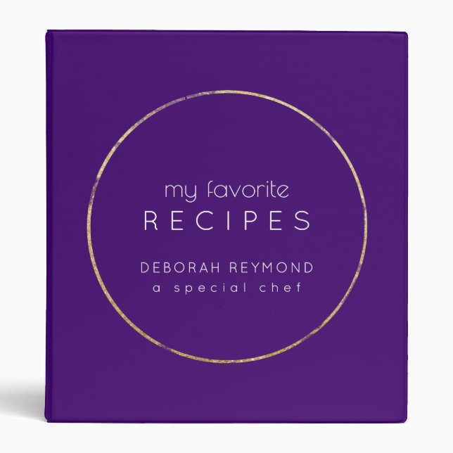 My Favourite Recipes Purple Binder Book (Front)