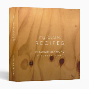 my favourite recipes rustic faux-wood binder book