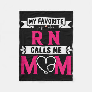 My Favourite Rn Registered Nurse Calls Me Mom Moth Fleece Blanket