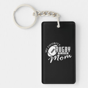 My Favourite Rugby Player Calls Me Mom Rugby Keychain