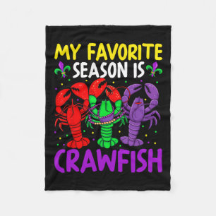 My Favourite Season Is Crawfish Mardi Gras Family Fleece Blanket