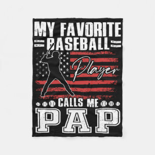 My Favourite Sell Player Calls Me Pap American Fla Fleece Blanket