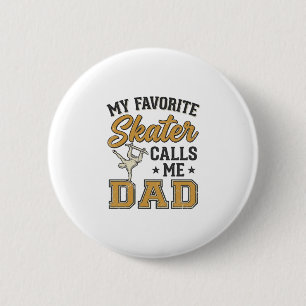 My Favourite Skater Calls Me Dad Vintage Shirt_1 2 Inch Round Button