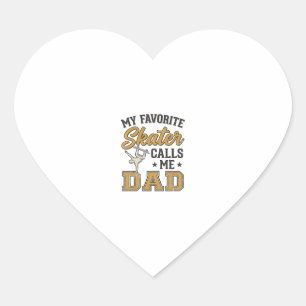 My Favourite Skater Calls Me Dad Vintage Shirt_1 Heart Sticker