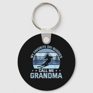 My Favourite Ski Buddies Call Me Grandma Skiing Gr Keychain