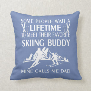My Favourite Skiing Buddy Throw Pillow