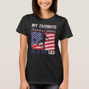 My Favourite Soccer Player Calls Me Dad USA Flag F T-Shirt