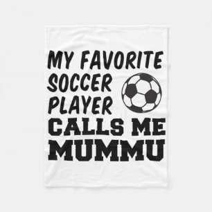 My Favourite Soccer Player Calls Me Mummu Finnish  Fleece Blanket
