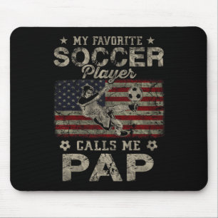 My Favourite Soccer Player Calls Me Pap Usa Flag F Mouse Pad