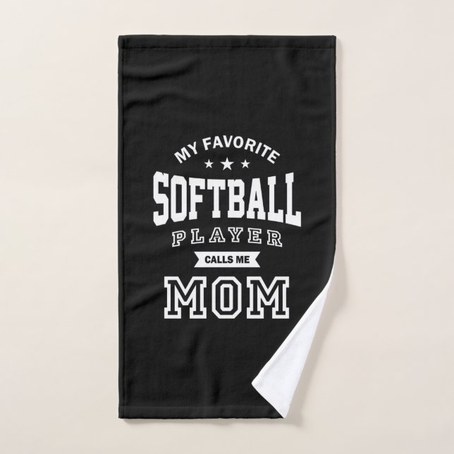 My Favourite Softball Player Calls Me Mom Hand Towel (Hand Towel)