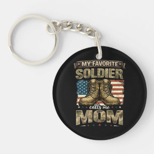 My favourite soldier calls me mom keychain