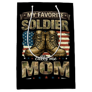 My favourite soldier calls me mom medium gift bag