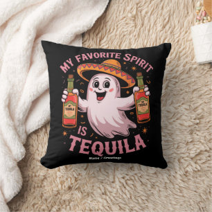 My Favourite Spirit Is Tequila Halloween Drinking Throw Pillow