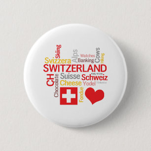 My Favourite Swiss Things Funny 2 Inch Round Button