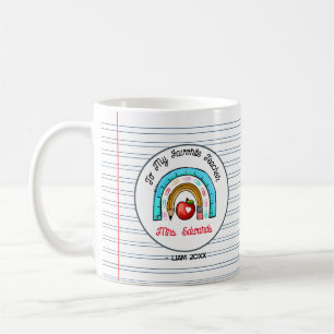 My Favourite Teacher Rainbow Notebook Paper Name Coffee Mug