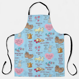 My Favourite Things Sound of Music Blue Hand-Drawn Apron