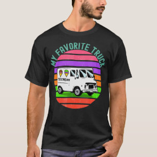 My Favourite Truck Ice Cream Truck Beach Colours R T-Shirt