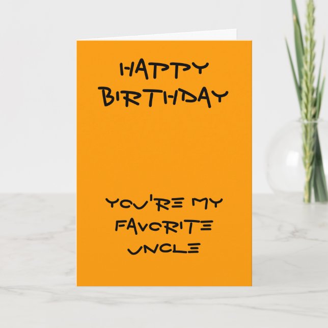 My favourite uncle birthday cards (Front)