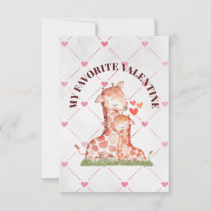 My Favourite Valentine 3.5" x 5" Flat Greeting Car Thank You Card