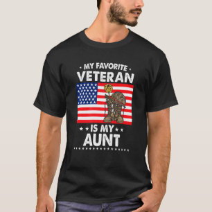 My Favourite Veteran Is My Aunt Us Proud Aunt Vete T-Shirt