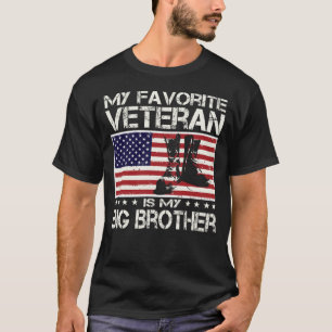 My Favourite Veteran Is My Big Brother Flag Father T-Shirt