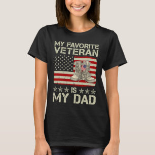 My Favourite Veteran Is My Dad Combat Boots Americ T-Shirt
