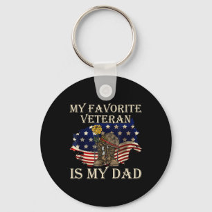 My Favourite Veteran Is My Dad Veterans Day Keychain