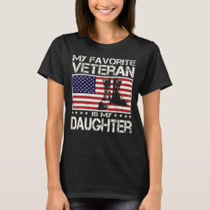 My Favourite Veteran Is My Daughter USA Flag T-Shirt