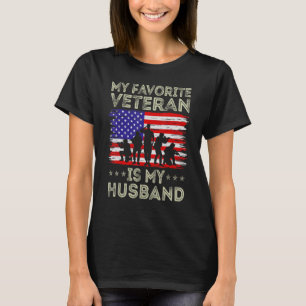 My Favourite Veteran Is My Husband American Flag V T-Shirt