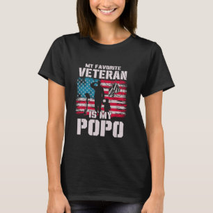 My Favourite Veteran Is My Popo American Flag Fath T-Shirt