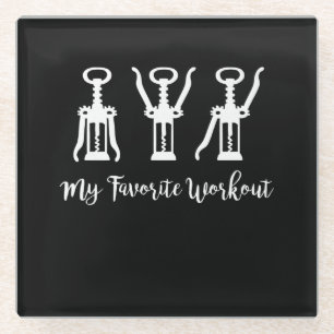 My Favourite Workout Wine Lover Gift Idea Gym Glass Coaster