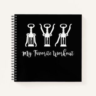 My Favourite Workout Wine Lover Gift Idea Gym Notebook