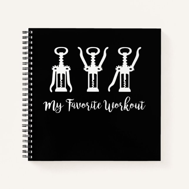My Favourite Workout Wine Lover Gift Idea Gym Notebook (Front)