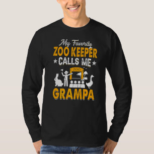 My Favourite Zoo Keeper Calls Me Grampa Animals P T-Shirt