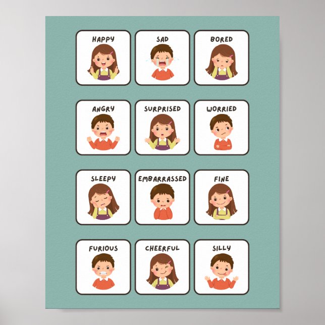 My Feelings School Education Learning Poster (Front)