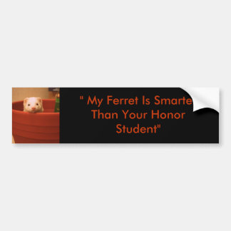 " My Ferret Is Smarter Than Your Honour Stud... Bumper Sticker