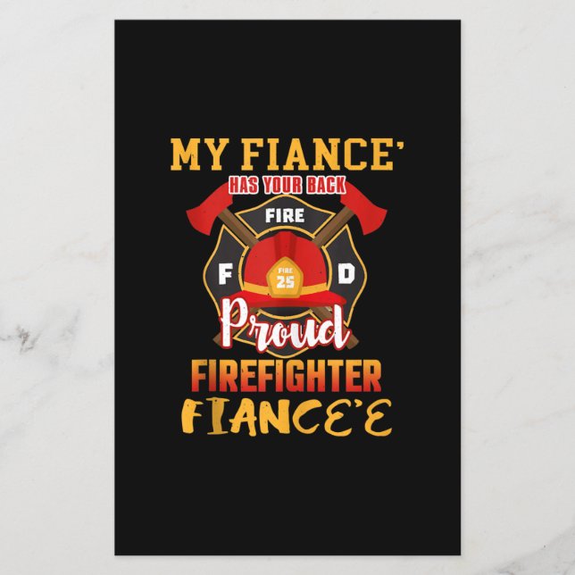 My Fiance Has Your Back Proud Firefighter Fiancee Flyer (Front)