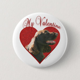 My Field Spaniel Valentine 2 Inch Round Button