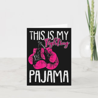 My Fighting Pajama Breast Cancer Awareness Ribbon Card