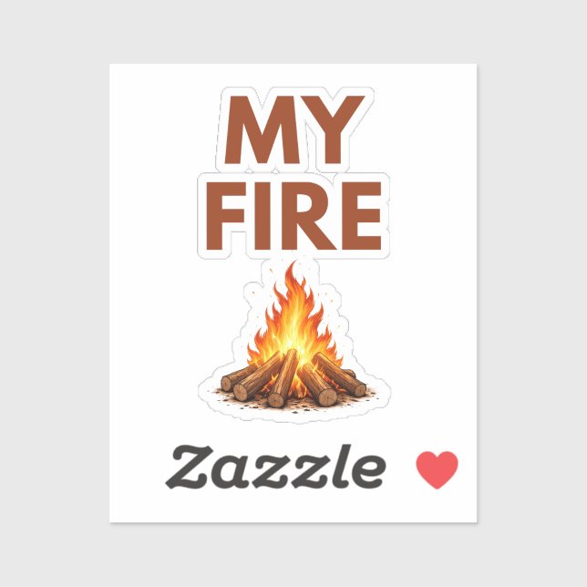 My Fire Minimal Flame Vinyl Sticker (Sheet)