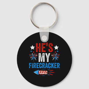 My Firecracker His And Hers 4th Of July Couples Keychain