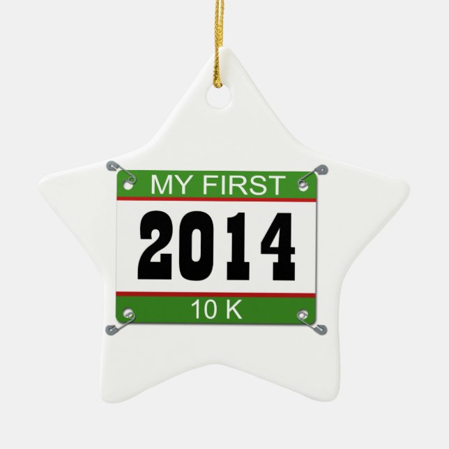 My First 10K - 2014 Ceramic Ornament (Front)