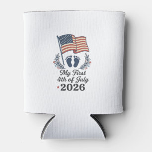 My First 4th of July 2026 Baby Vintage Patriotic S Can Cooler