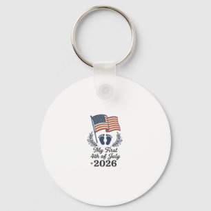 My First 4th of July 2026 Baby Vintage Patriotic S Keychain