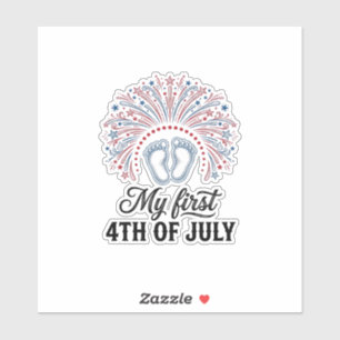 My First 4th of July Baby Feet Patriotic Shirt Des